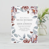 PflaumenHochzeit Lila und Burgund Einladung (Stehend Vorderseite)