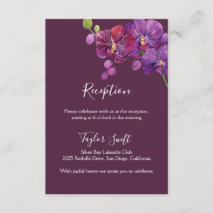 Pflaumenhochzeitsempfangskarte Begleitkarte