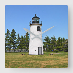 Pflaumeninsel Leuchtturm, Massachusetts Wall Clock Quadratische Wanduhr