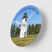 Pflaumeninsel Leuchtturm, Massachusetts Wall Clock Runde Wanduhr (Winkel)