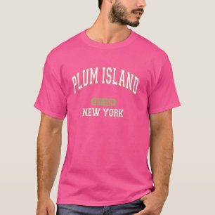 Pflaumeninsel New York Est.1614 Vintages Weißes Sp T-Shirt