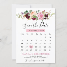 Pflaumenkalender Lila Blütenrosa Botanischer Blume Save The Date