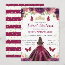 Pflaumenkleid Brünett Prinzessin Sweet 16