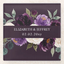 Pflaumenlila Elfenbein Aubergine Floral Hochzeit