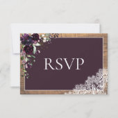 PflaumenLila Hochzeitspanplatte RSVP Karte (Vorderseite)