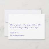 Pflaumenmarinade Hochzeitsfeier Dankeskarte (Rückseite)