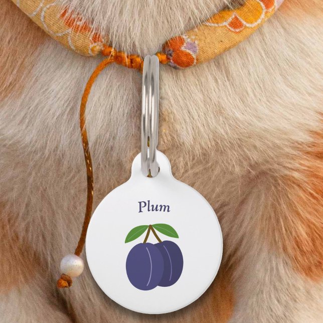 Pflaumenmarke Haustiermarke (Plum Pet Tag)