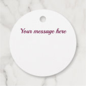 Pflaumenmuster lila und weiß geschenkanhänger (Rückseite)