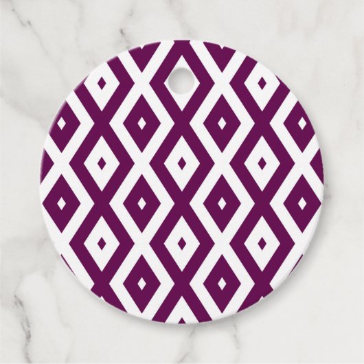 Pflaumenmuster lila und weiß geschenkanhänger (Vorderseite)