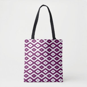 Pflaumenmuster lila und weiß tasche