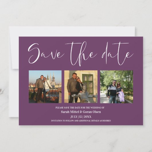 Pflaumenpaare Fotos Hochzeit Das Datum speichern Save The Date (Vorderseite)
