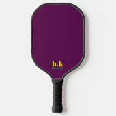 Pflaumenpaddel mit Initialen Pickleball Schläger (Rückseite)