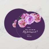 Pflaumenpastellpastellfarben Pink violette Bauern Einladung (Vorne/Hinten)