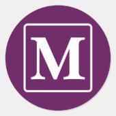 Pflaumenperfektion - Anpassbare Monogramm-Aufklebe Runder Aufkleber (Vorderseite)