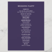Pflaumenpurpur Hochzeitsprogramm doppelseitig Programm (Rückseite)