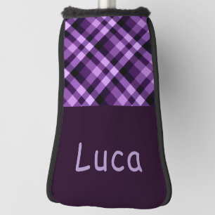 Pflaumenpurpur-Karo-Monogramm-Golfcover Putterkopf Golf Headcover
