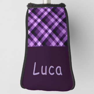 Pflaumenpurpur-Karo-Monogramm-Golfcover Putterkopf Golf Headcover