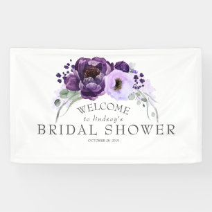 Pflaumenpurpur Moderne Boho Brautparty Banner