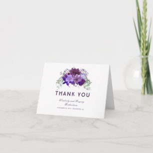 Pflaumenpurpur- und Veilchen-Blumen-Hochzeit Danke