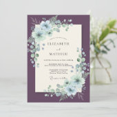 Pflaumenregal-Winterhochzeit Einladung (Stehend Vorderseite)