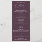 Pflaumenromantische handgeschriebene Hochzeit Programm (Rückseite)