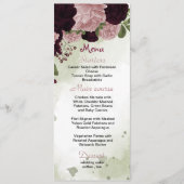 Pflaumenrosa Blume Menükarte (Vorderseite)