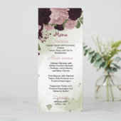 Pflaumenrosa Blume Menükarte (Stehend Vorderseite)