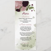 Pflaumenrosa Blume Menükarte (Vorderseite)