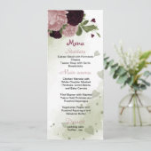 Pflaumenrosa Blume Menükarte (Stehend Vorderseite)