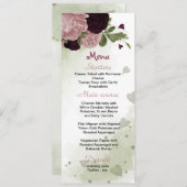 Pflaumenrosa Blume Menükarte (Vorne/Hinten)