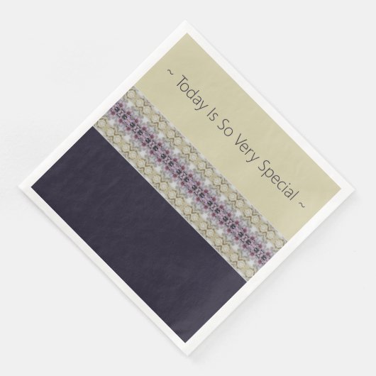 Pflaumenrosa, cremig, beige und grau serviette (Ecke)