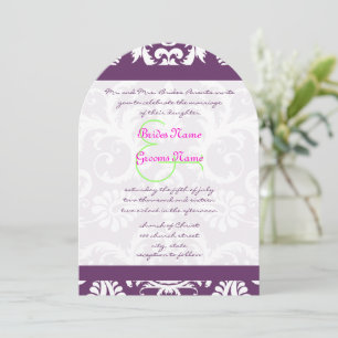 Pflaumenrosa Limoner Damaskohl Swirl Hochzeitseinl Einladung