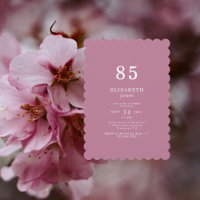 Pflaumenrosa Scalloped 85. Geburtstagsparty Einlad