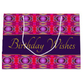 Pflaumenrosa und Gold Große Geschenktüte (Vorderseite)