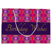 Pflaumenrosa und Gold Große Geschenktüte (Rückseite)