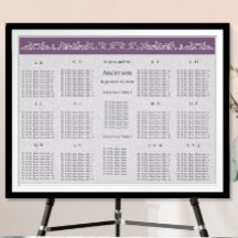 Pflaumensitzkarte Tischnummer-Alphabetische Ordnun