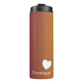 Pflaumensonnenschlauch mit Herzschlauch Thermosbecher (Vorderseite)