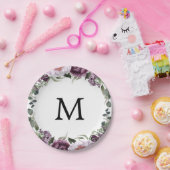 Pflaumenspäne Monogramm-Brautparty Pappteller (Party)