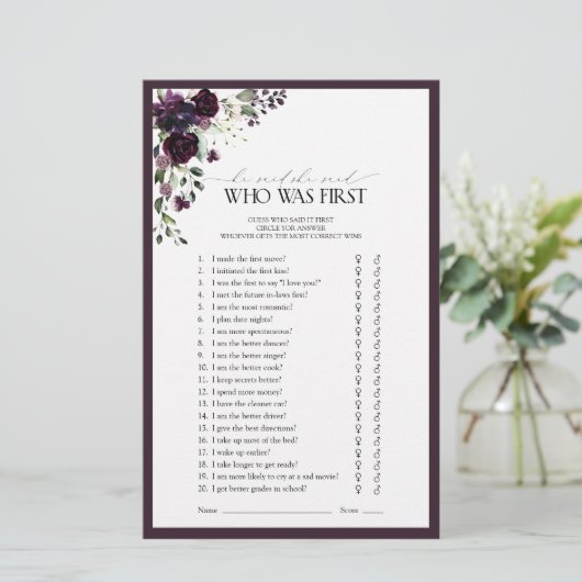 Pflaumenspiel Lila Brautparty (Stehend Vorderseite)