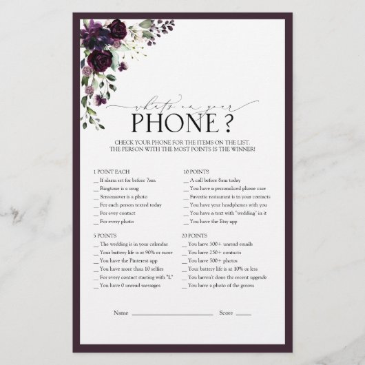 Pflaumenspiel Lila Brautparty (Vorderseite)