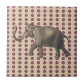 Pflaumenspülung Punkte mit Elefant Fliese (Vorderseite)