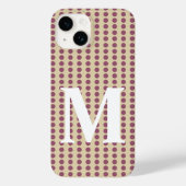 Pflaumenspülung Punkte mit Monogramm Case-Mate iPhone Hülle (Rückseite)