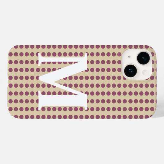 Pflaumenspülung Punkte mit Monogramm Case-Mate iPhone Hülle (Rückseite (Horizontal))
