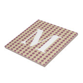 Pflaumenspülung Punkte mit Monogramm Fliese (Seite)