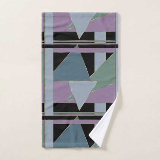 Pflaumenstahl Geometric Whimsical Artwork™ Badhandtuch Set (Handtuch)