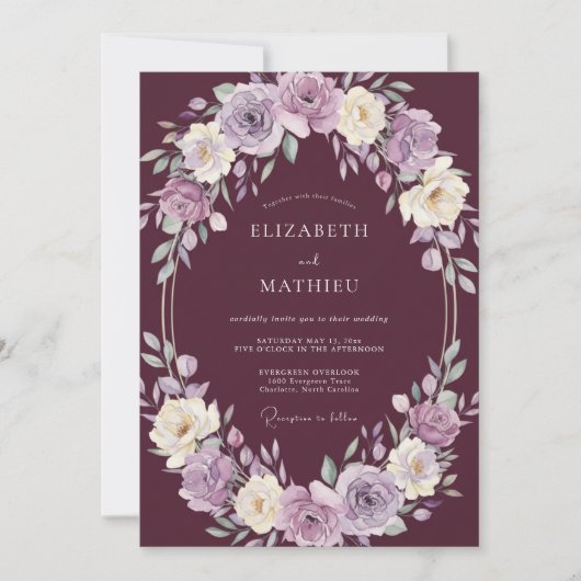 Pflaumenstatte Winterhochzeit Einladung (Vorderseite)