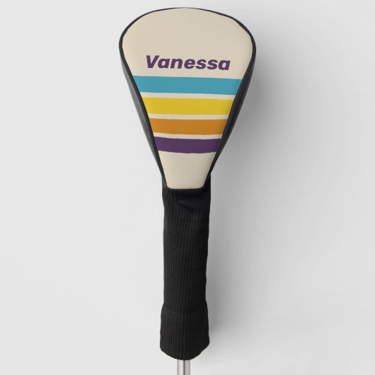 Pflaumenstaub-Regenbogen quer über Streifen mit Na Golf Headcover (Vorderseite)