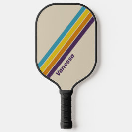 Pflaumenstauscher Regenbogen mit Namen gestrichen Pickleball Schläger