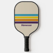 Pflaumenstauscher über Streifen mit Namen Pickleball Schläger (Vorderseite)
