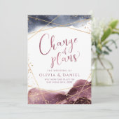 Pflaumenstauscher Wasserfarbe Geometrische Änderun Einladung (Stehend Vorderseite)